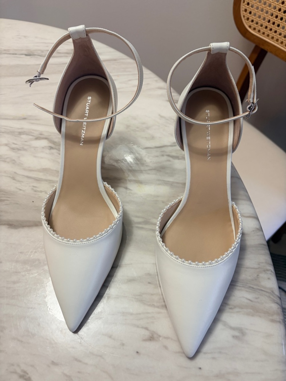 Stuart Weitzman White Marilyn Strap Pump *NEVER WORN / IN ORIGINAL PACKAGING*